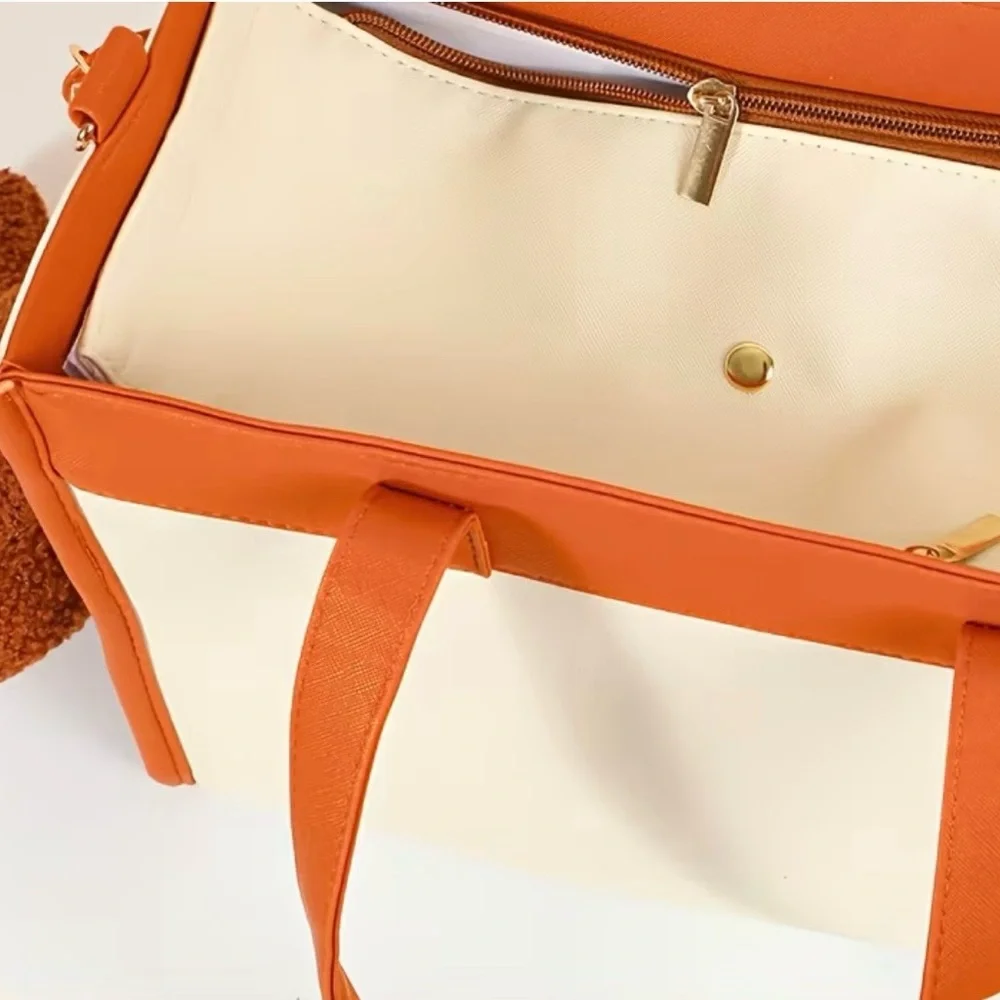 Brown and Cream Pet Carrier